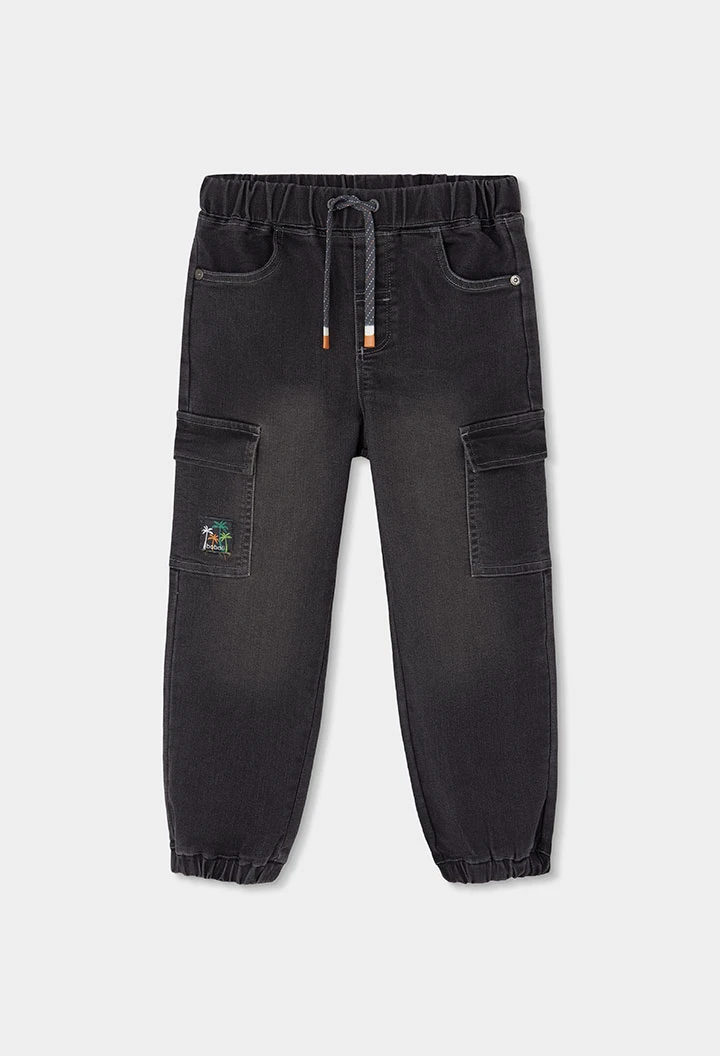 Calças de criança em denim cinza