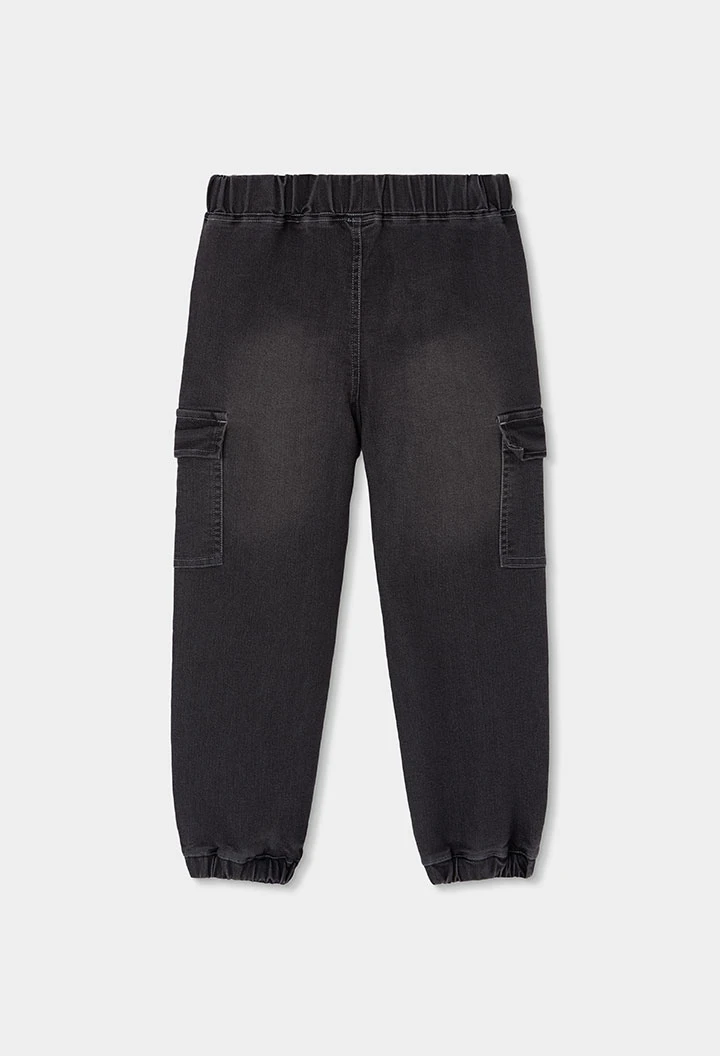 Pantalón niño denim en gris