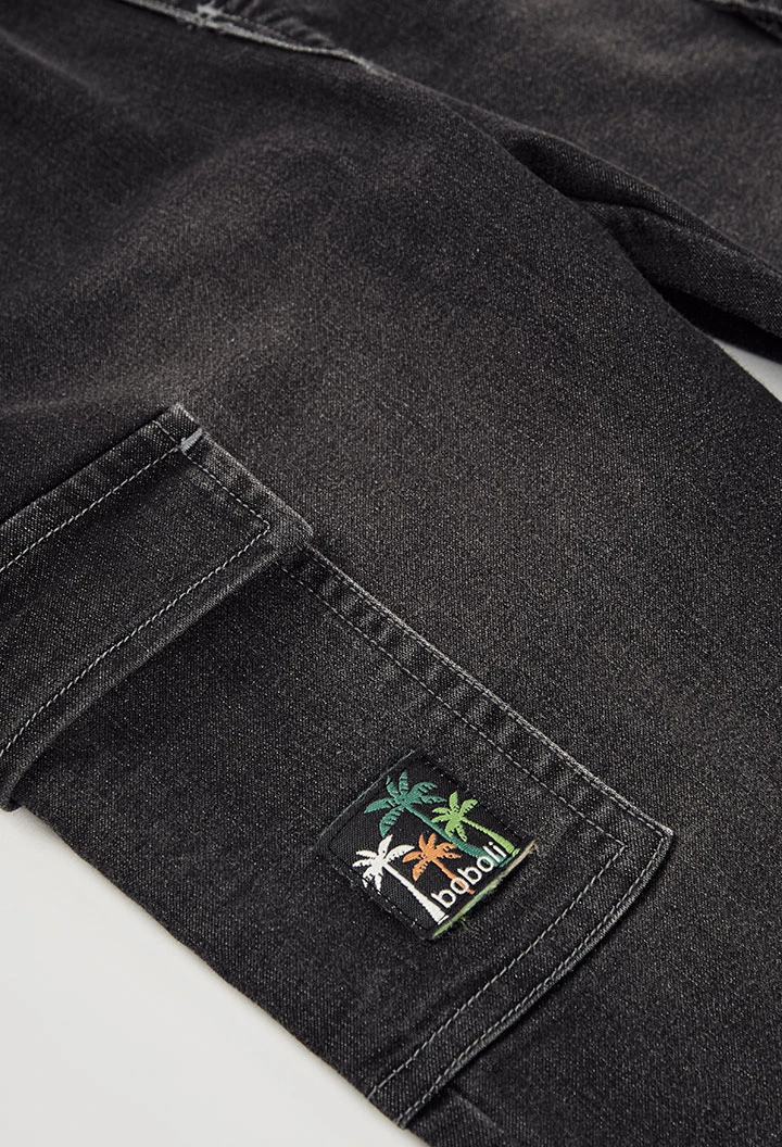 Pantalón niño denim en gris