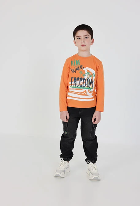 Pantalon enfant en jean gris
