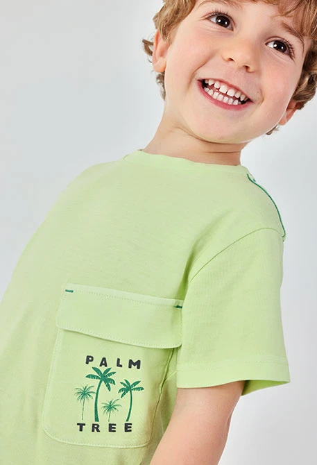 Cotton T-shirt for boy in green