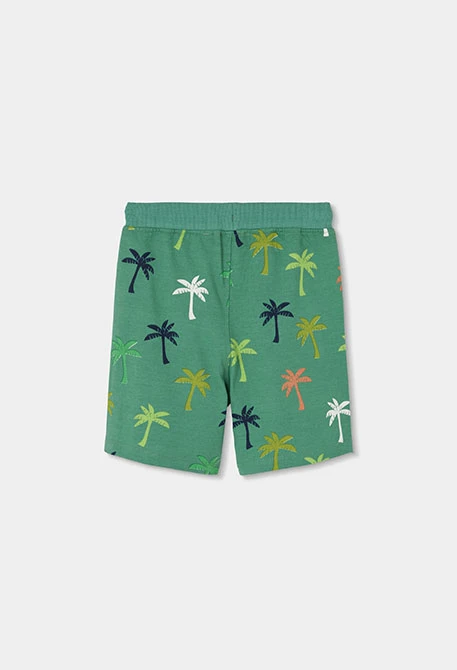 Green patterned bermuda shorts