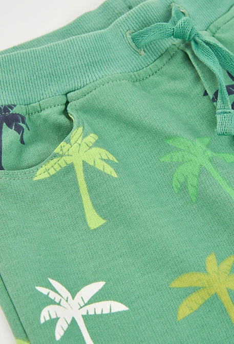 Green patterned bermuda shorts