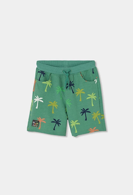 Green patterned bermuda shorts