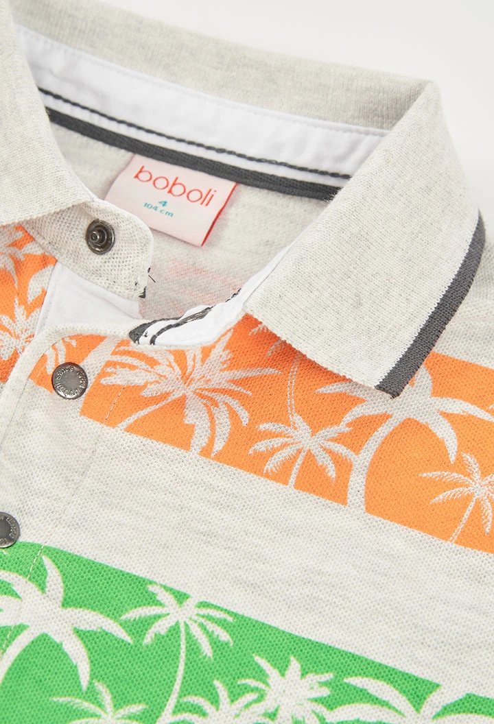 Bedrucktes Baumwoll-Poloshirt für Jungen