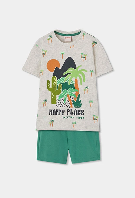 Conjunto criança t-shirt e calças de algodão