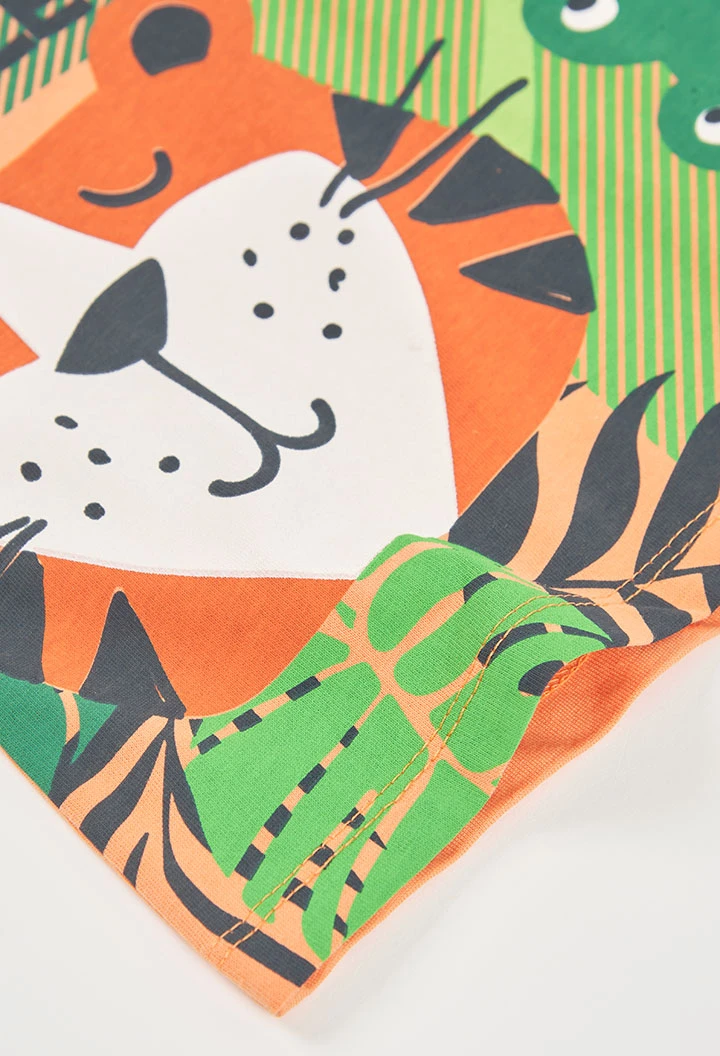 T-shirt en maille de coton orange garçon