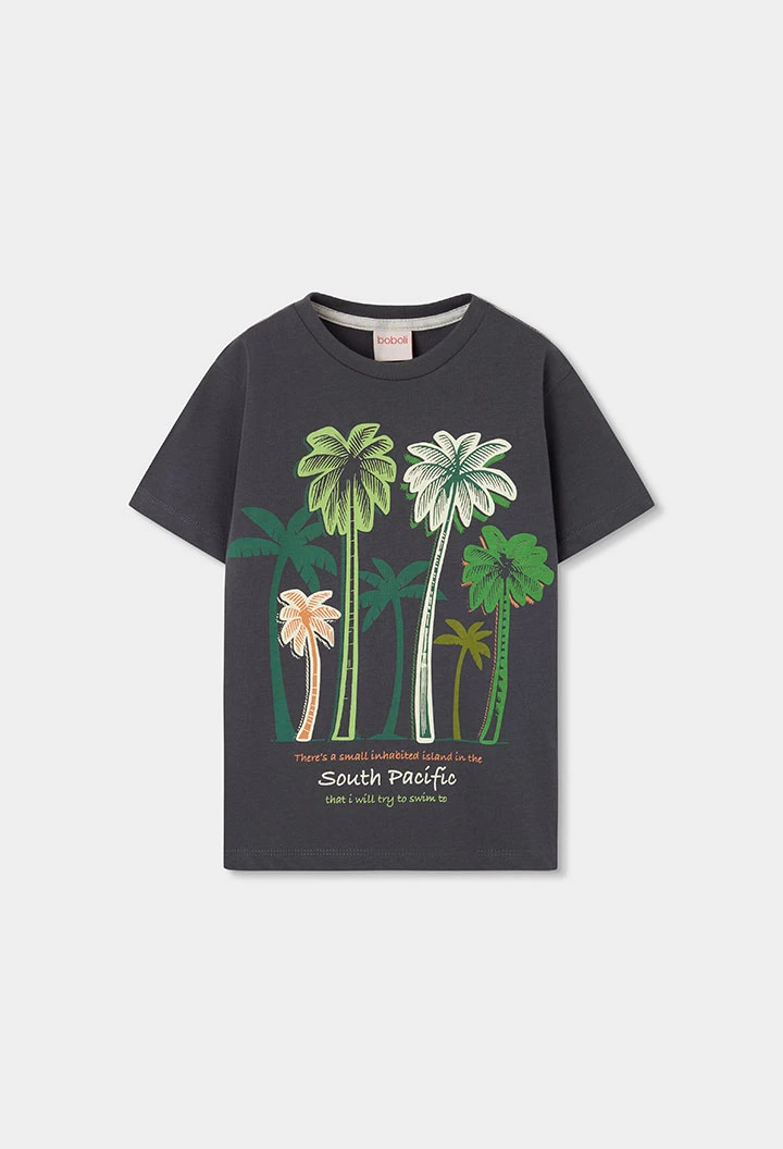 Orangenfarbenes Kinder-T-Shirt mit Tierdruck