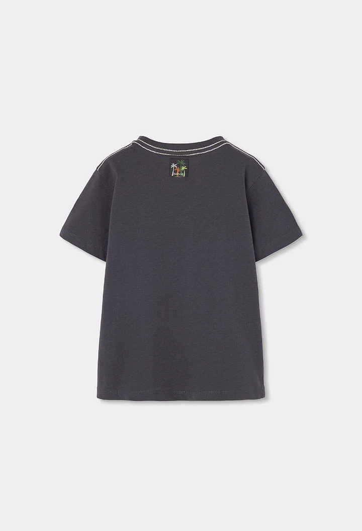 Orangenfarbenes Kinder-T-Shirt mit Tierdruck