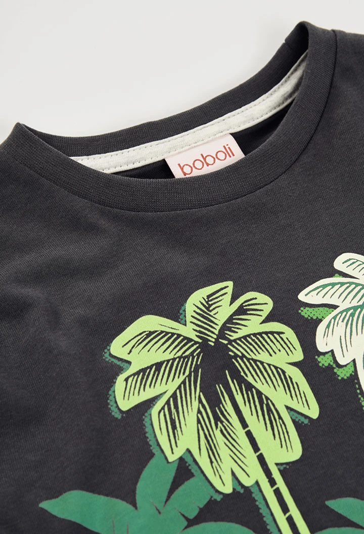 T-shirt enfant orange avec imprimé animaux