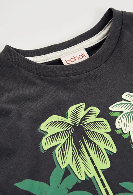 Camiseta niño naranja estampado animales