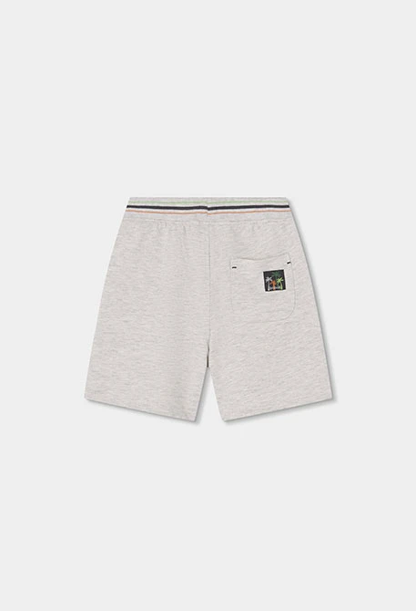 Graue Strick-Bermudas mit Palmenmuster