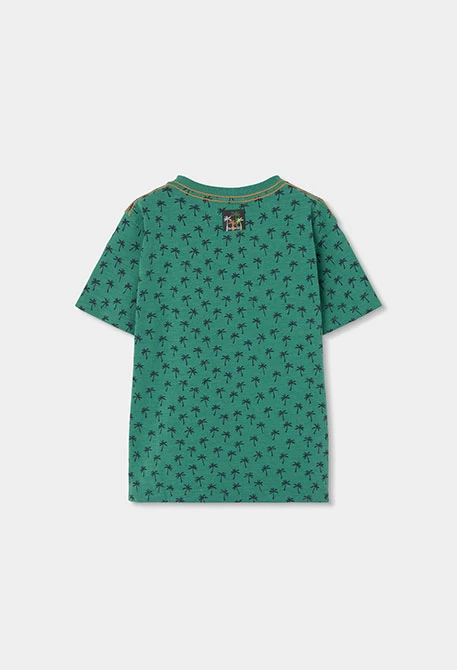 T-shirt enfant coton imprimé vert