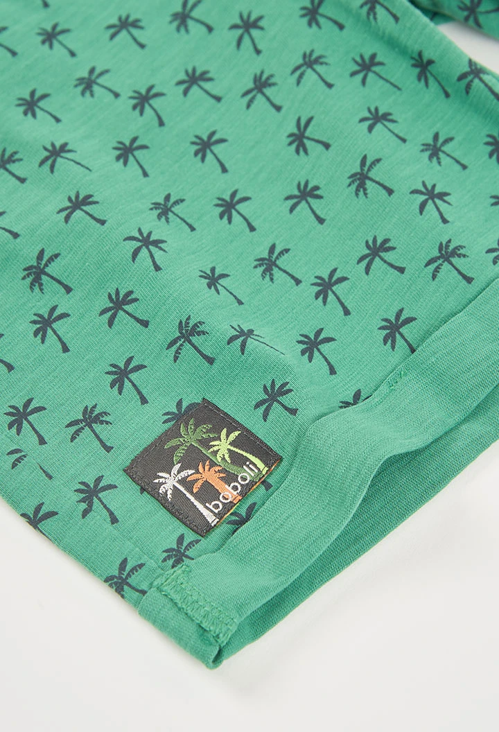 Bermuda in maglia stampata verde