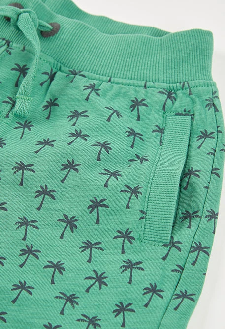 Bermuda in maglia stampata verde