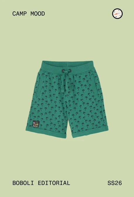 Bermuda en maille imprimée verte