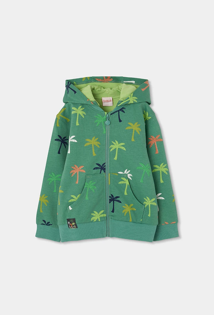 Giacca da bambino verde con palme