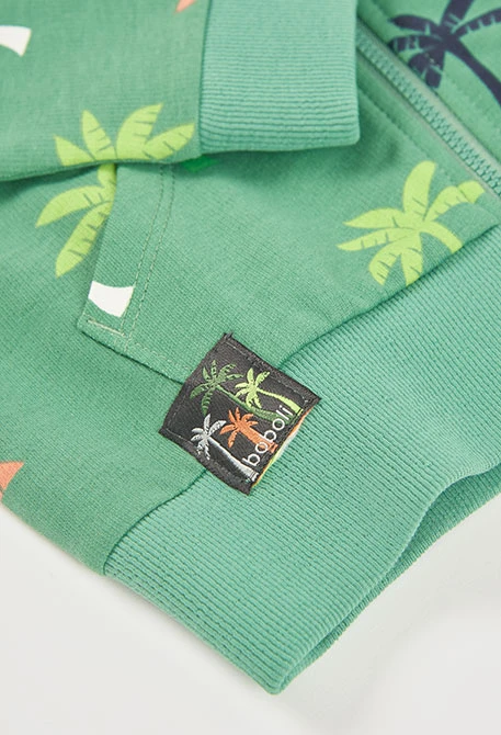Giacca da bambino verde con palme