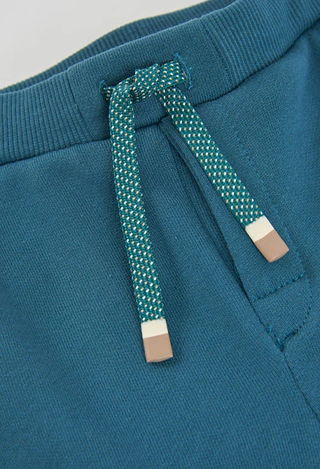 Grüne Plüsch-Cargohose für Jungen mit Taschen