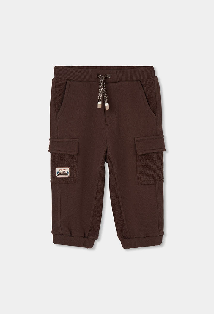 Braune Cargo-Plüschhose für Jungen