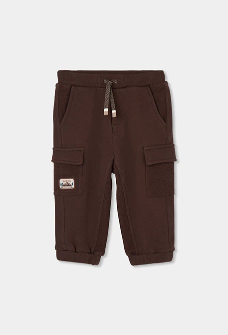 Pantalone in felpa bambino marrone cargo