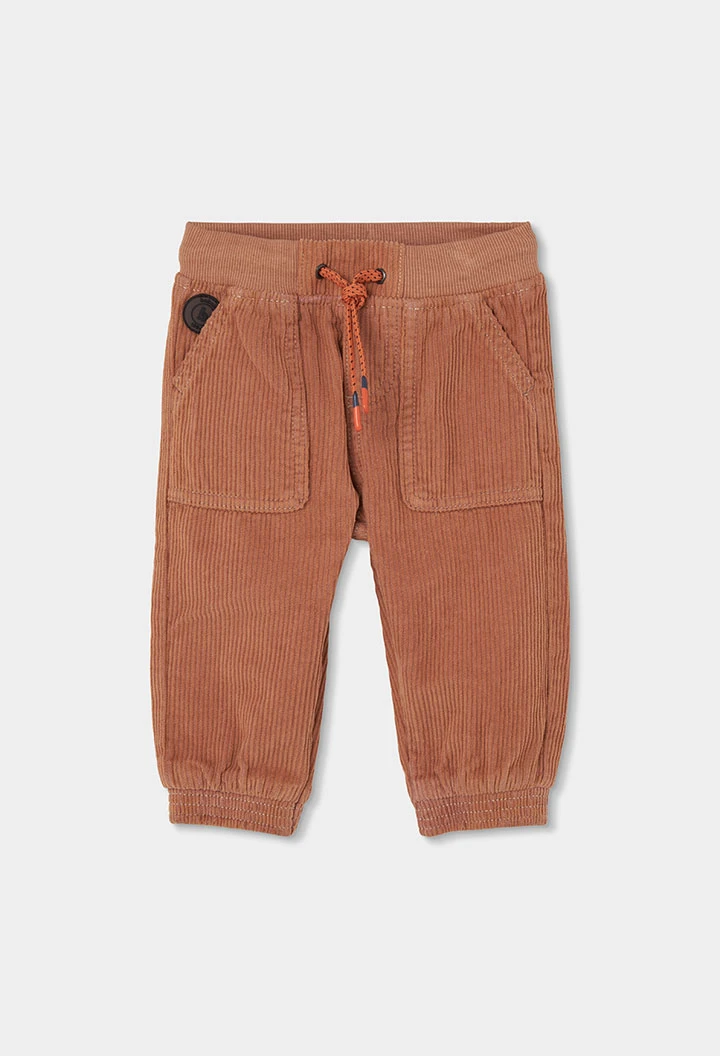 Kordhose für Jungen in Orange mit Taschen