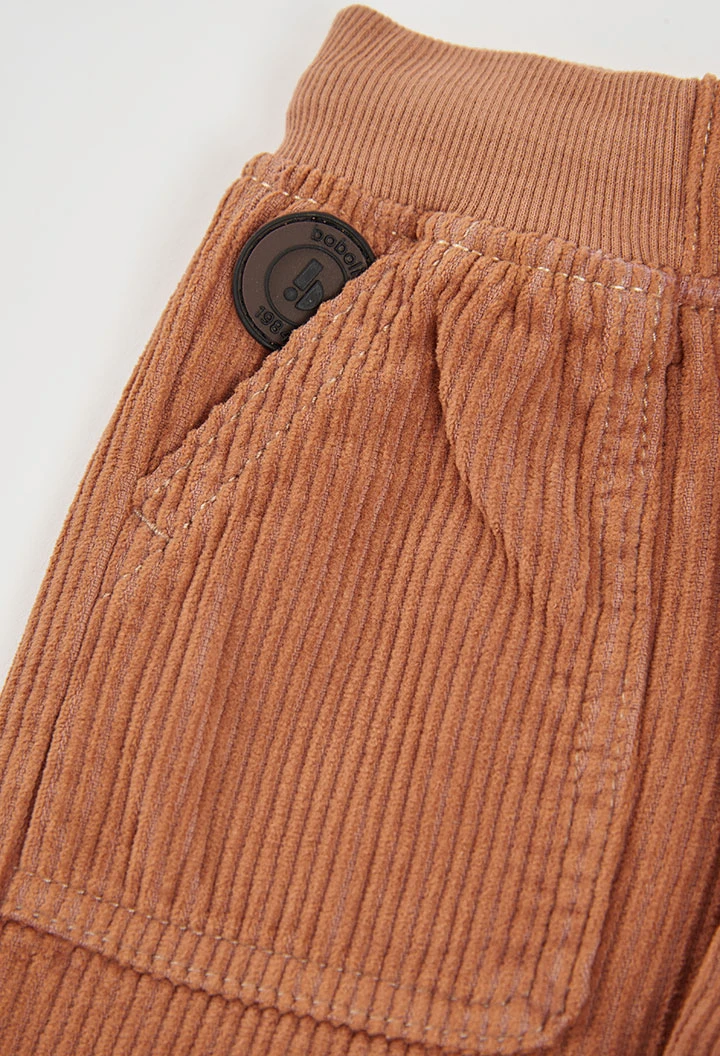 Kordhose für Jungen in Orange mit Taschen