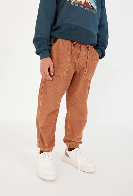 Kordhose für Jungen in Orange mit Taschen