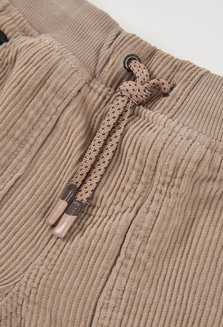 Pantalón pana niño marrón con cordón