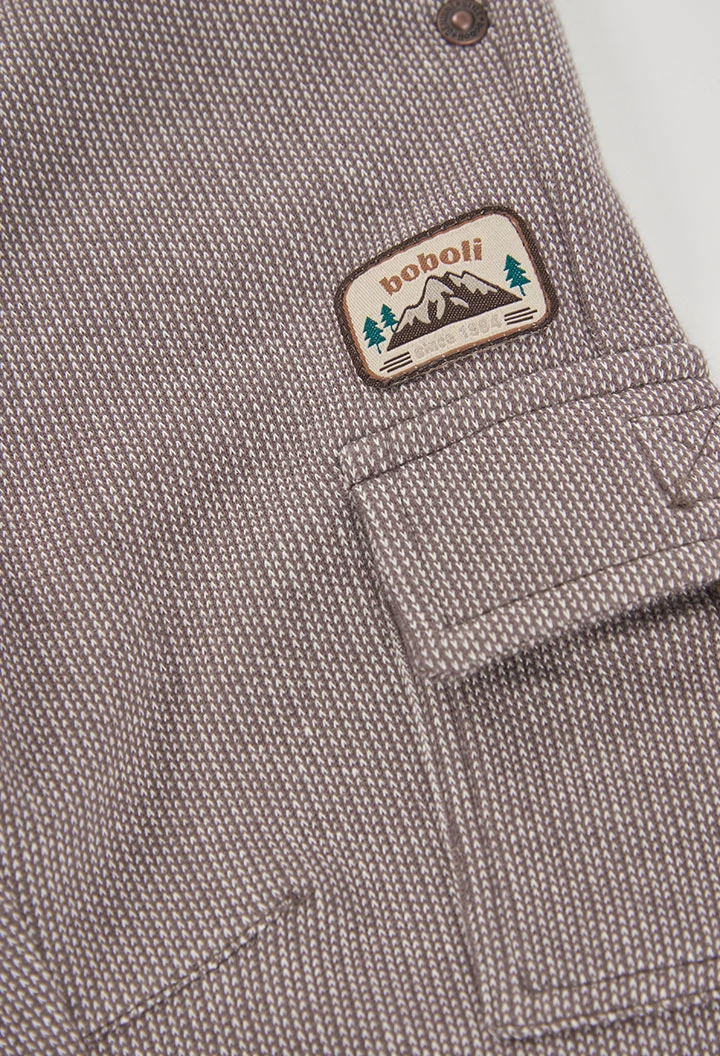 Pantalón marrón niño con bolsillos cargo