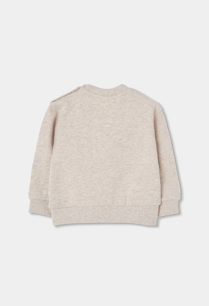 Conjunto de felpa menino bege estampado Nature