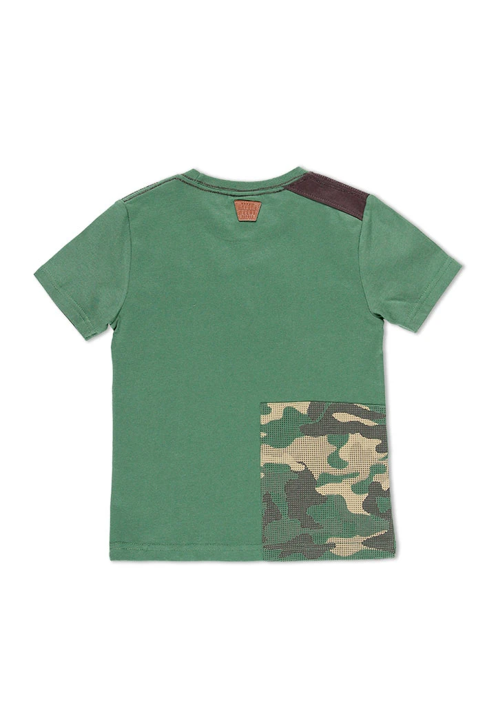 T-Shirt tricot bi matiere pour garçon