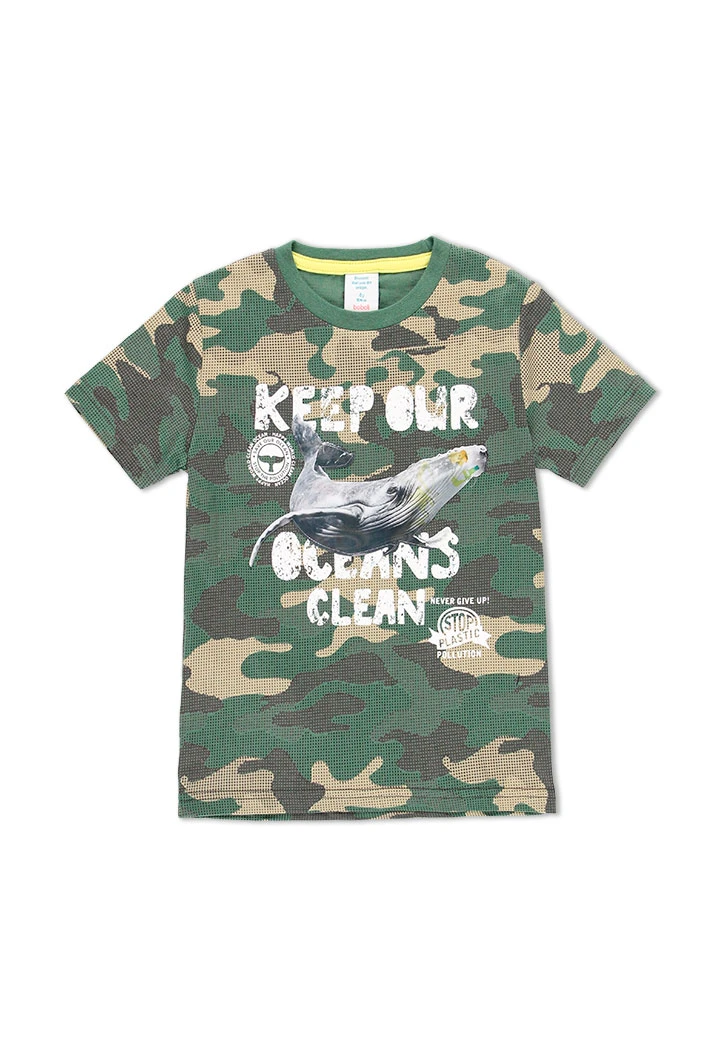 T-Shirt tricot camouflage pour garçon