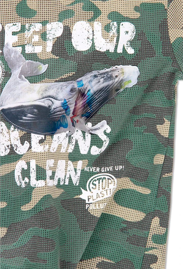 T-Shirt tricot camouflage pour garçon