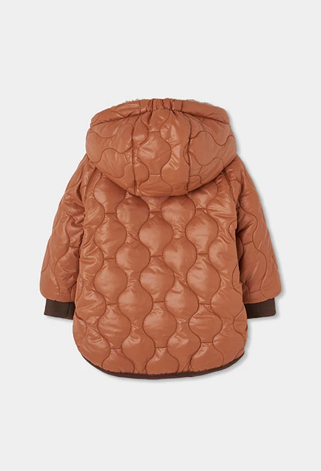 Parka teixit tècnic reversible nen marró