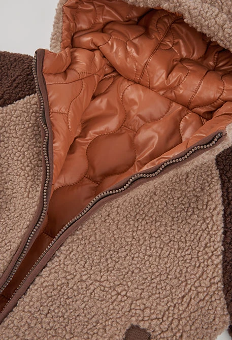 Parka teixit tècnic reversible nen marró