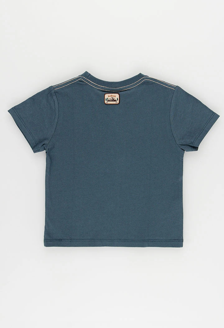 Camiseta de malha menino verde estampado camper