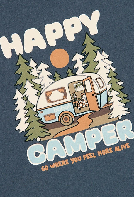 Camiseta punto niño verde estampado camper