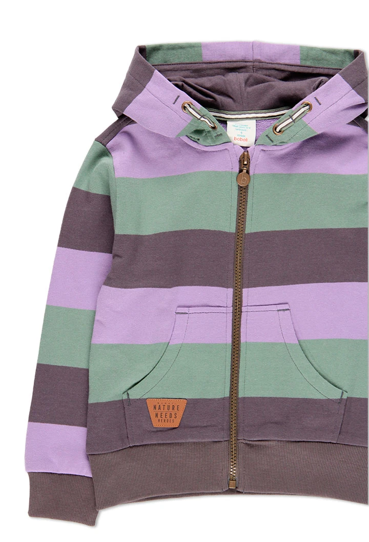 Veste en molleton à rayures pour garçon