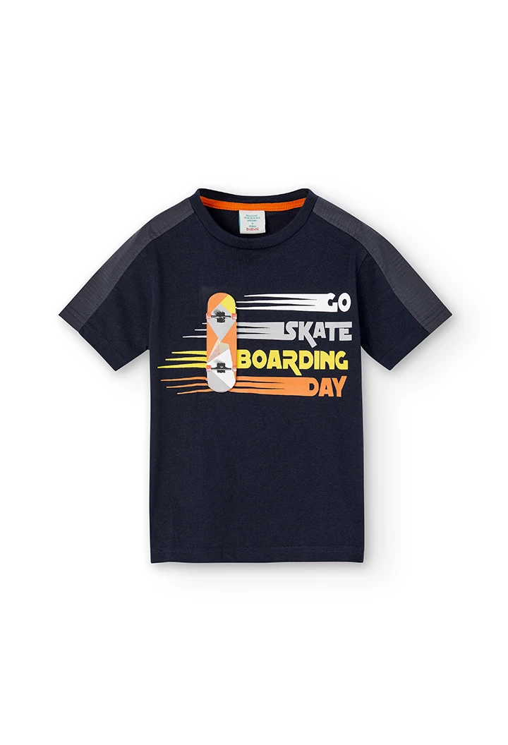 Camiseta punto "skateboard" de niño