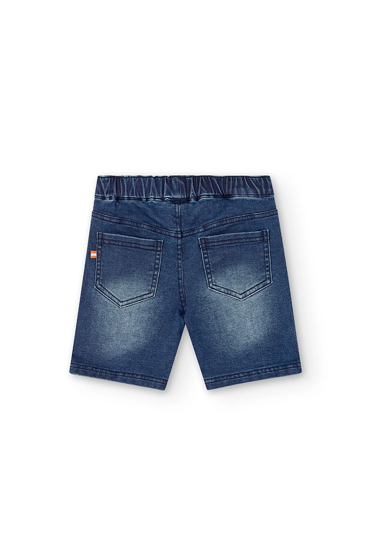 Knit denim bermuda shorts for boy