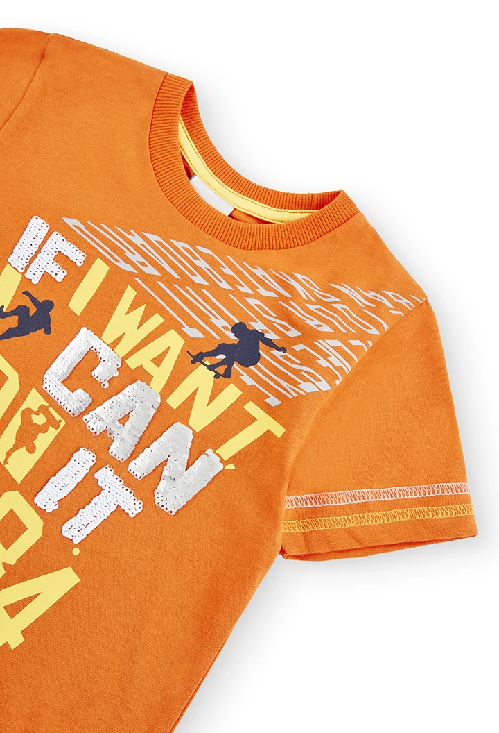 Camiseta punto "i can"de niño
