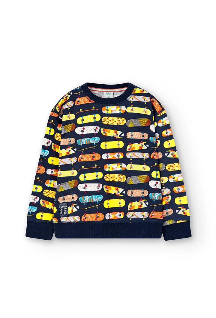 Fleece sweatshirt printed for boy