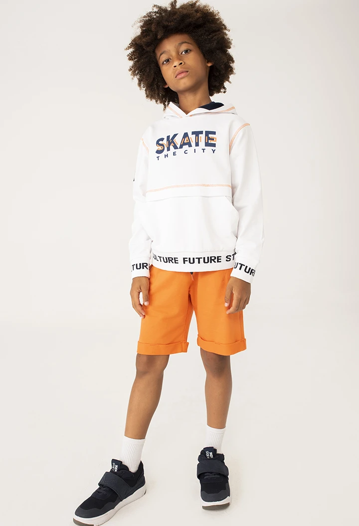 Sweatshirt felpa com capuz para menino