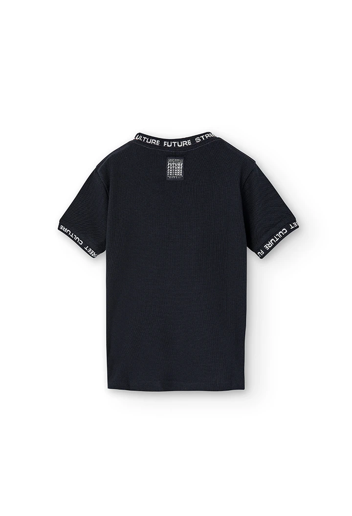 Camiseta punto piqué "future" de niño