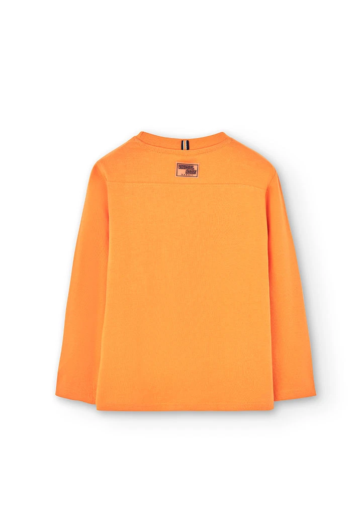 Camiseta punto de niño naranja