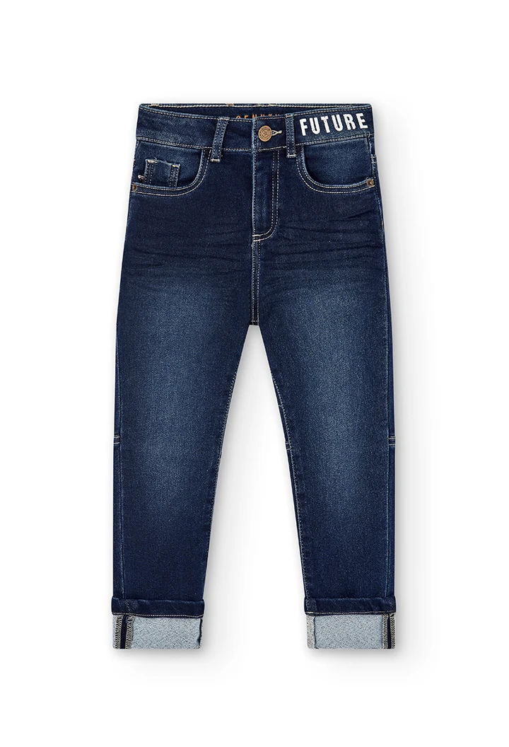 Denim trousers knit for boy -BCI