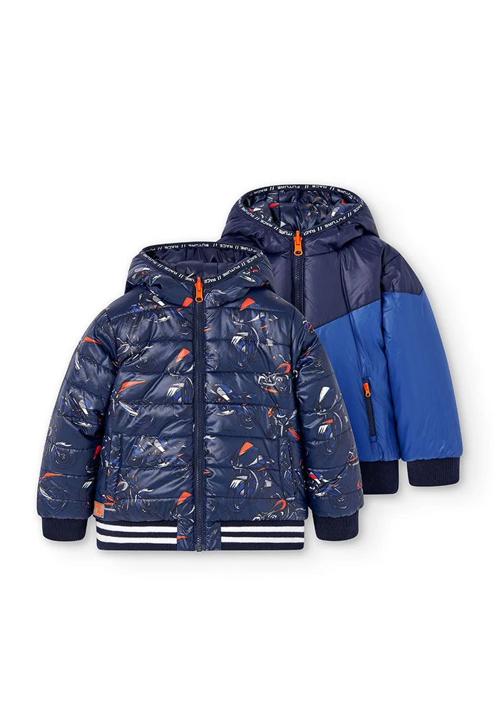 Parka réversible en toile technique pour garçon