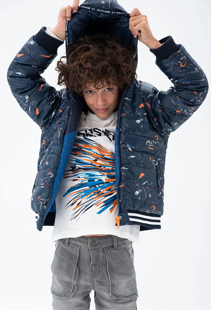 Parka réversible en toile technique pour garçon