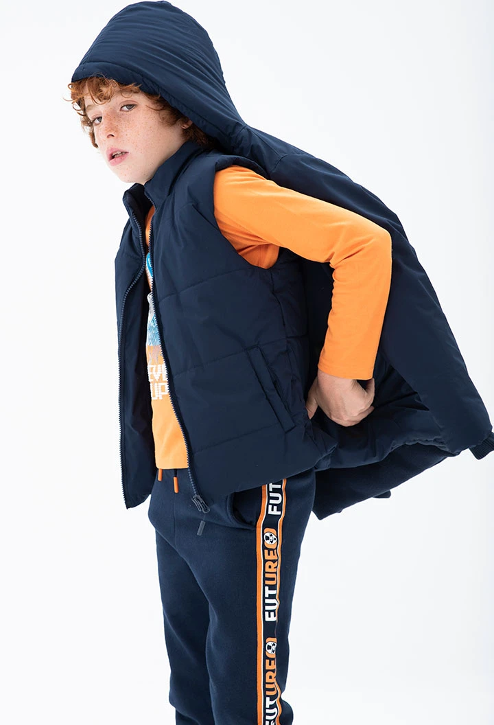 Parka en toile technique pour garçon
